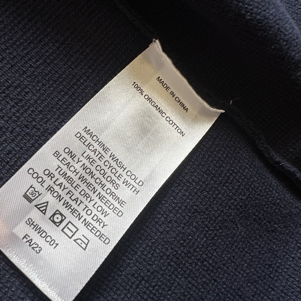 NWT Quince 100% Organic Cotton Knit Blazer Coatigan Women XL Navy Blue Open Min - Picture 7 of 10
